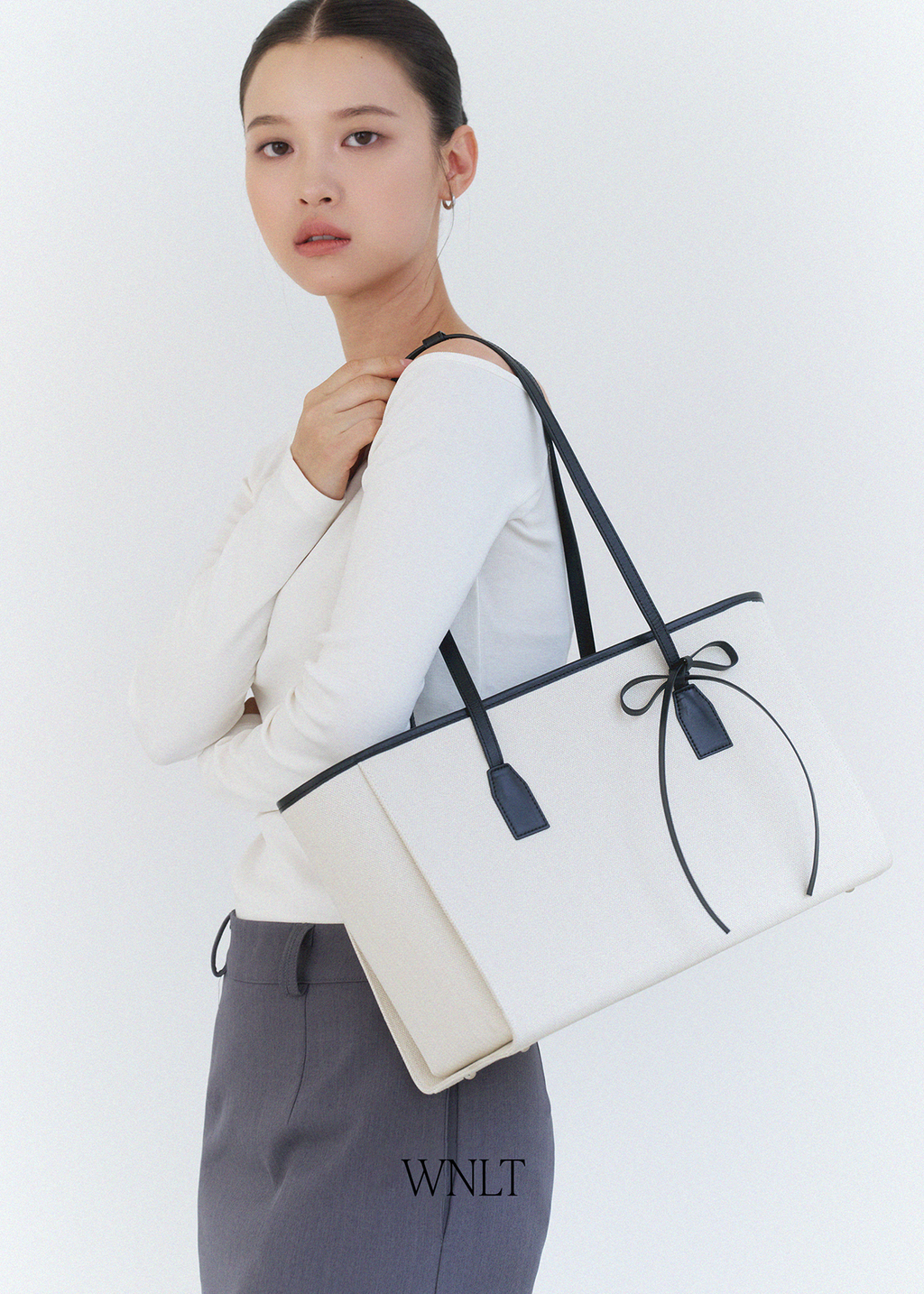 (7th - Velvet Ribbon Gift) Envelope Bag Ecru