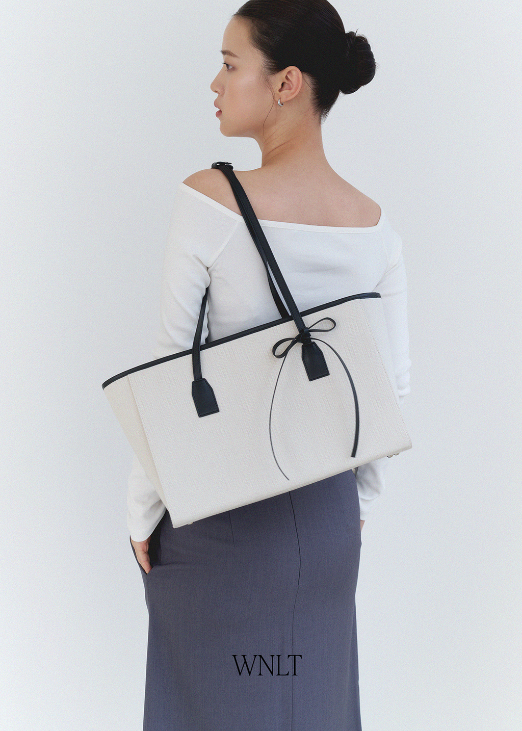 (7th - Velvet Ribbon Gift) Envelope Bag Ecru