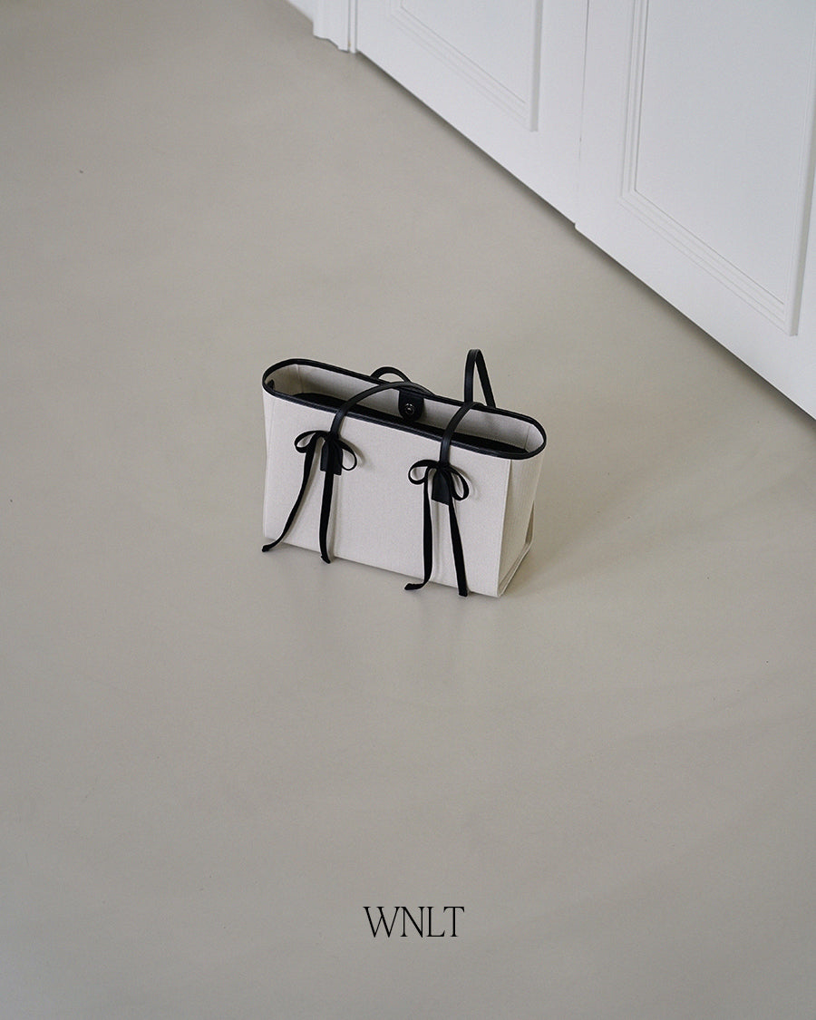 (7th - Velvet Ribbon Gift) Envelope Bag Ecru