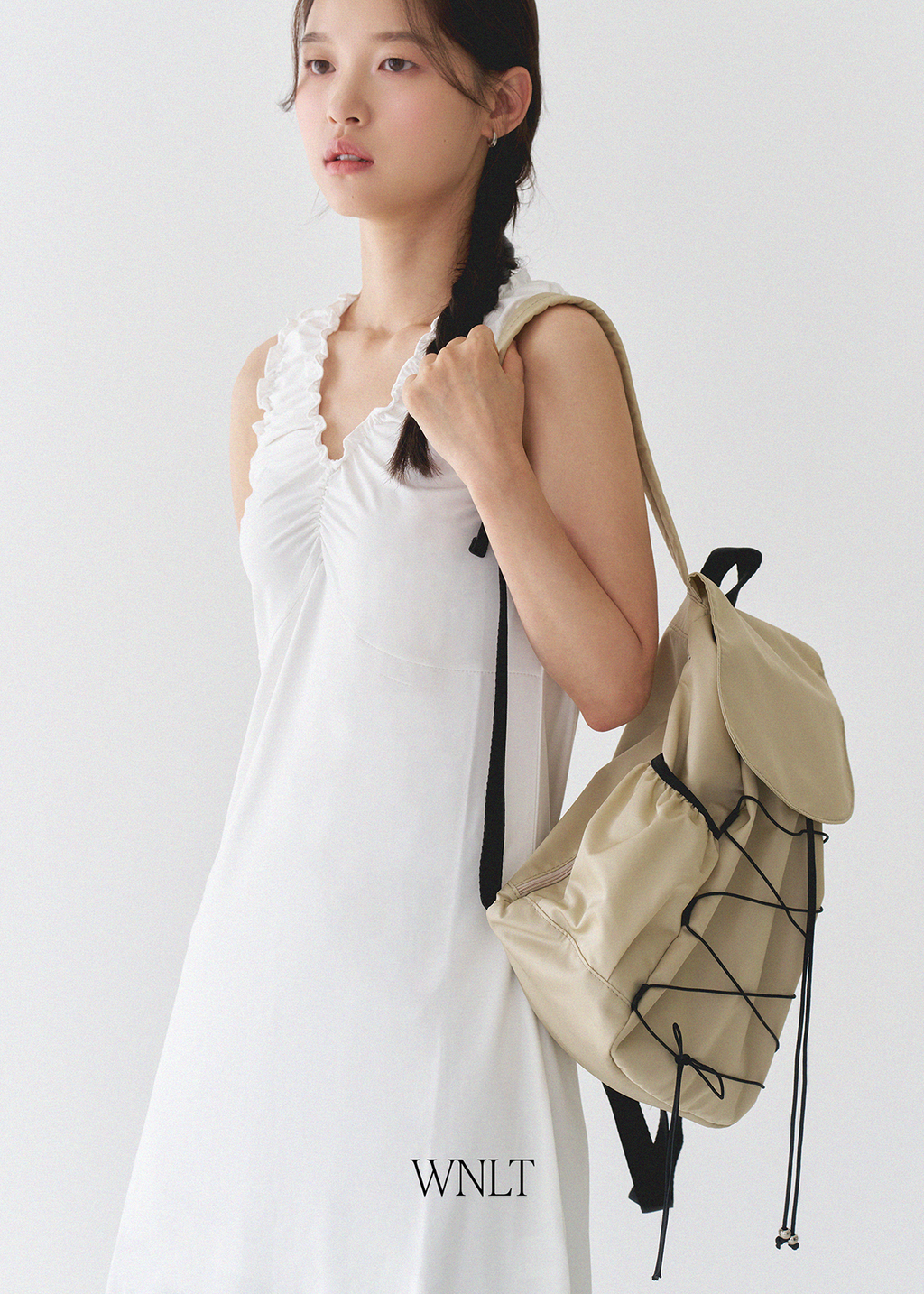Bow Backpack Beige