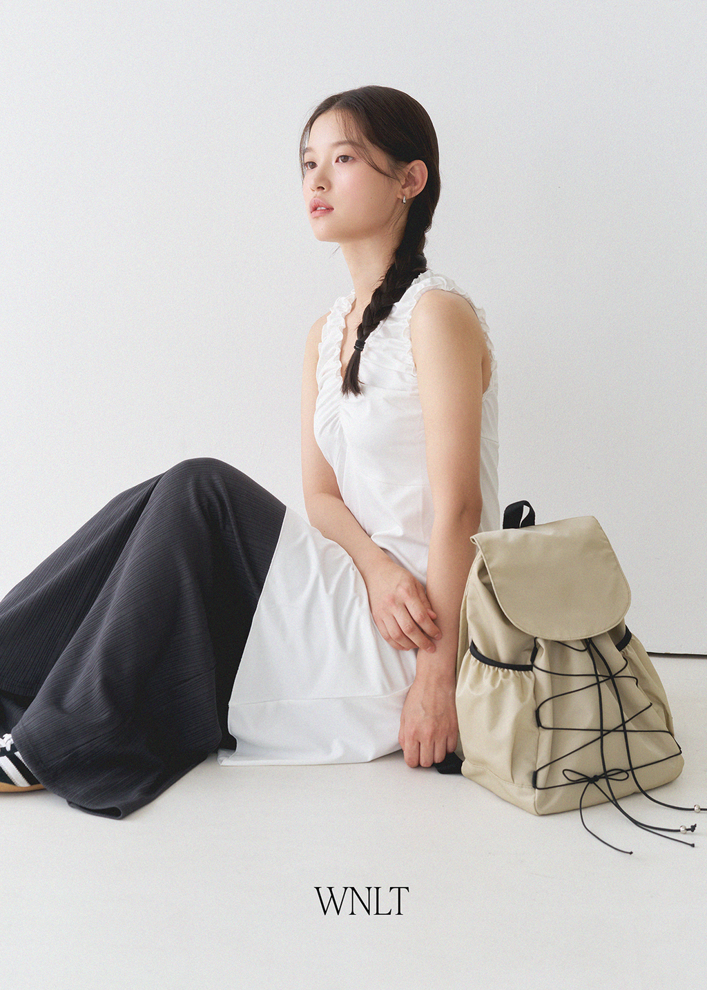 Bow Backpack Beige